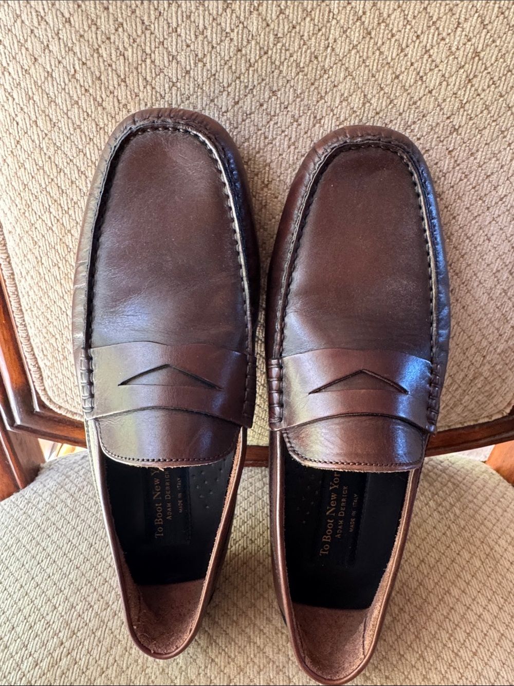 To Boot Men's Dark Brown Leather Penny Loafers. Made in Italy. Size 9. Very good - Picture 10 of 11